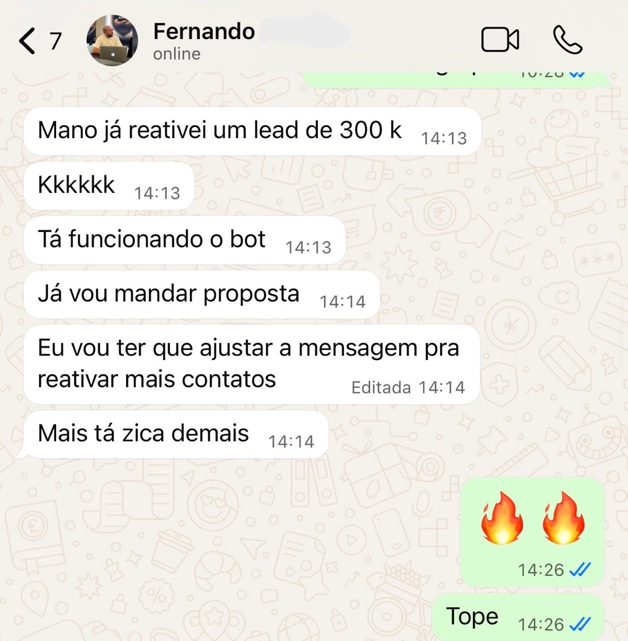 Fernando lead de 300k reativado