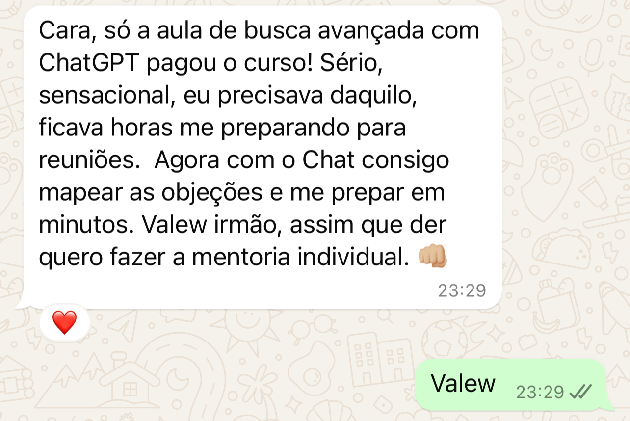 Aula pagou o curso