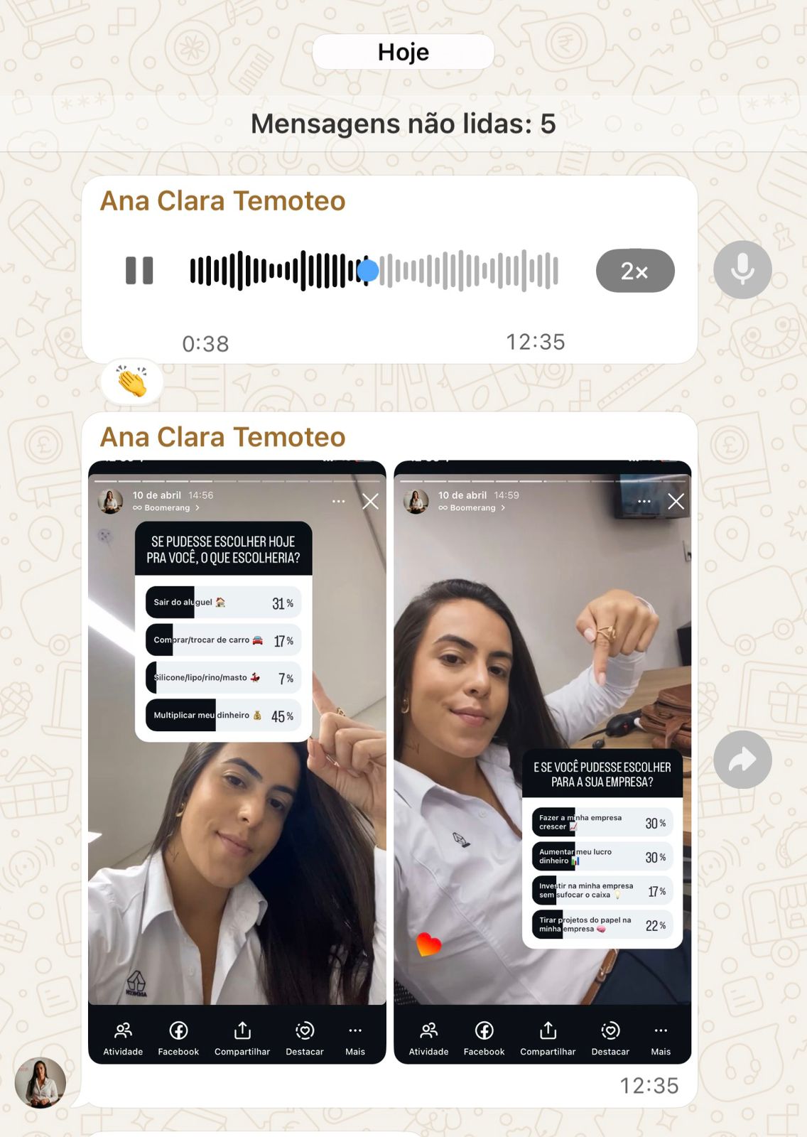 Ana Clara stories dores