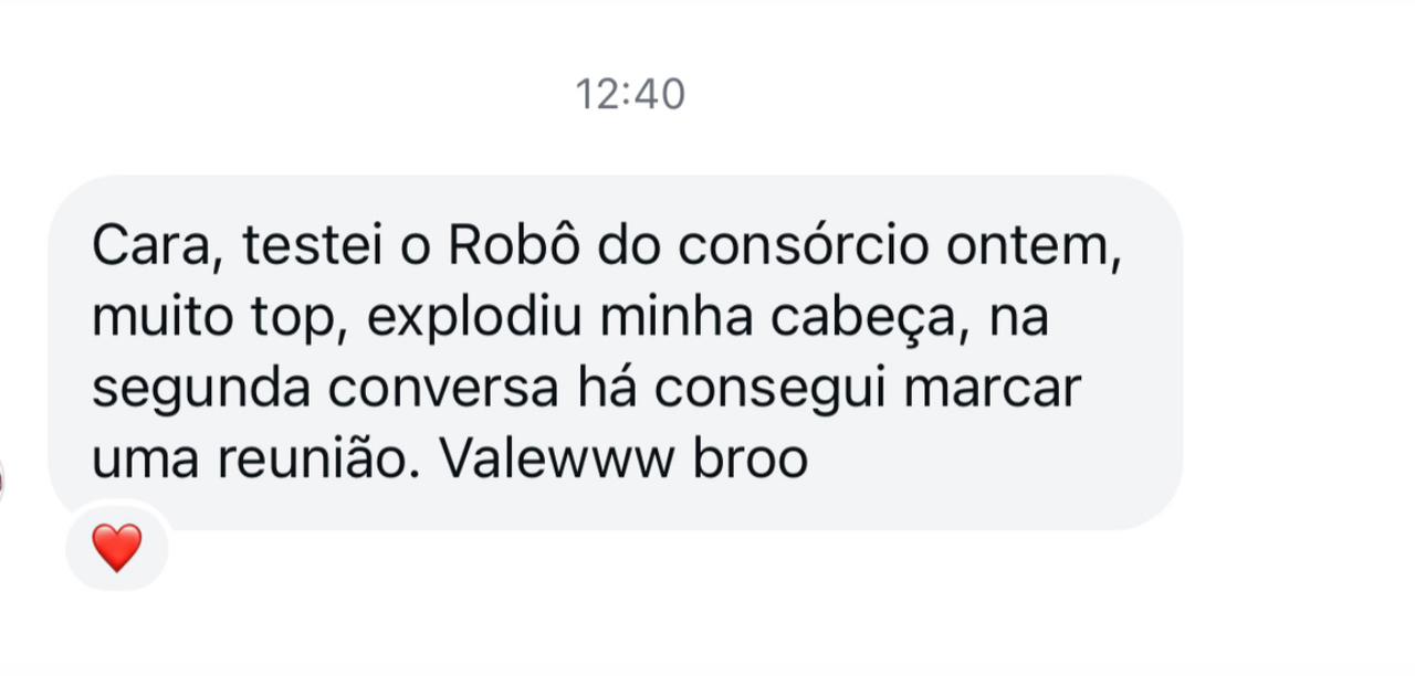 Testou robô do consórcio
