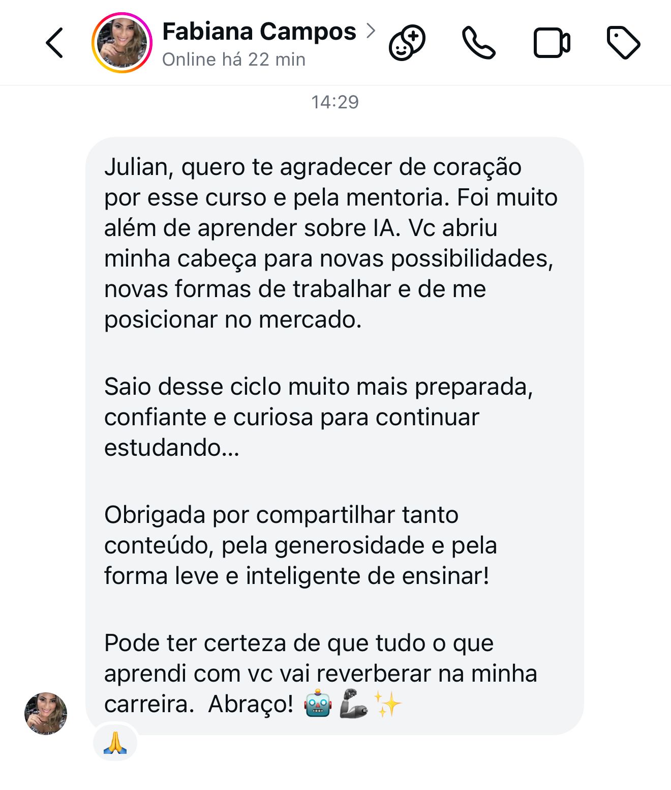Fabiana Campos mentoria abriu cabeça