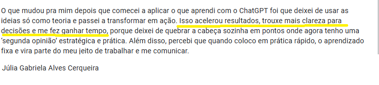 Julia acelerou resultados