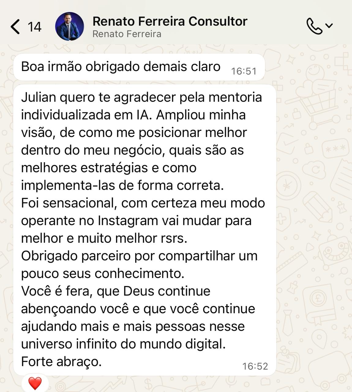 Renato mentoria ampliou visão