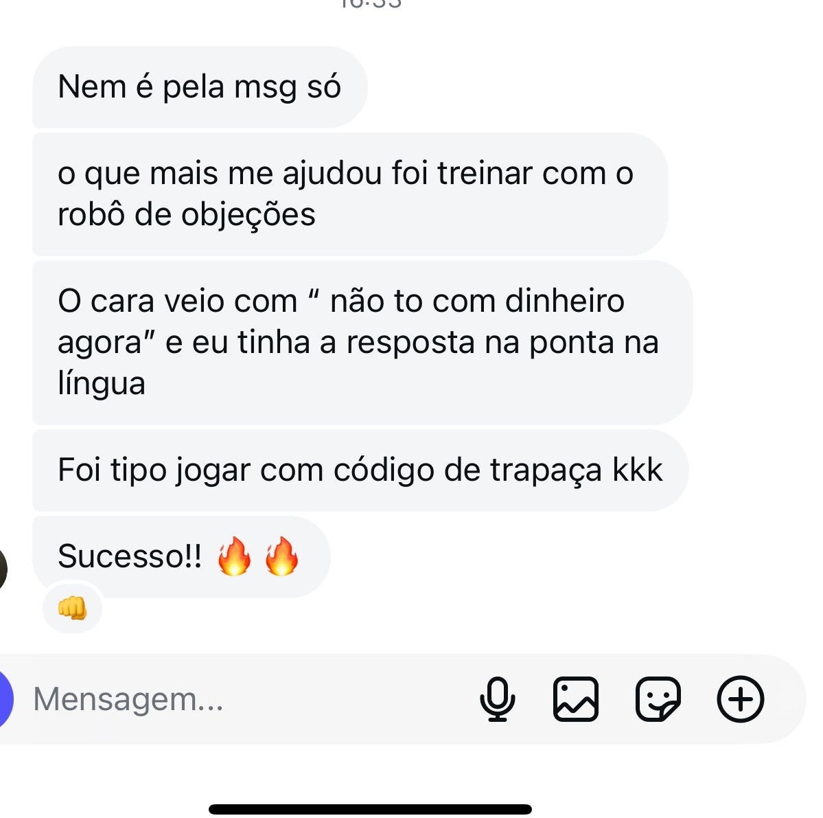 Quebrou a objeção não tenho dinheiro com o robô